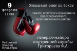 В Красноармейске пройдет открытый ринг по боксу, посвященный памяти генерал-майора внутренней службы Ф.А. Григорьева