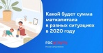 Размер маткапитала в разных ситуациях в 2020 году